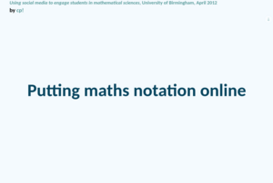 main image for Putting maths notation online