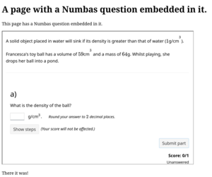 main image for Embedded Numbas question
